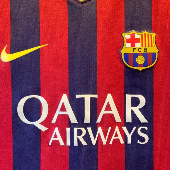 Nike FCB QATAR Blue/Red Soccer Jersey - Picture 7 of 12
